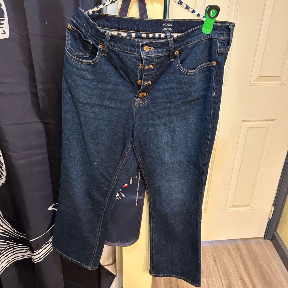 Jcrew jeans mid rise crop flare size 32